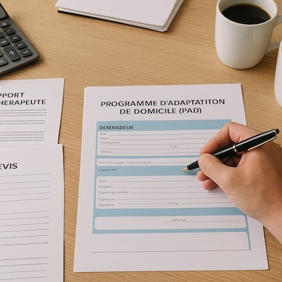 documents-aides-financieres-pad-quebec Documents de demande d'aide financière pour l'adaptation de domicile, incluant formulaires PAD et rapports professionnels nécessaires